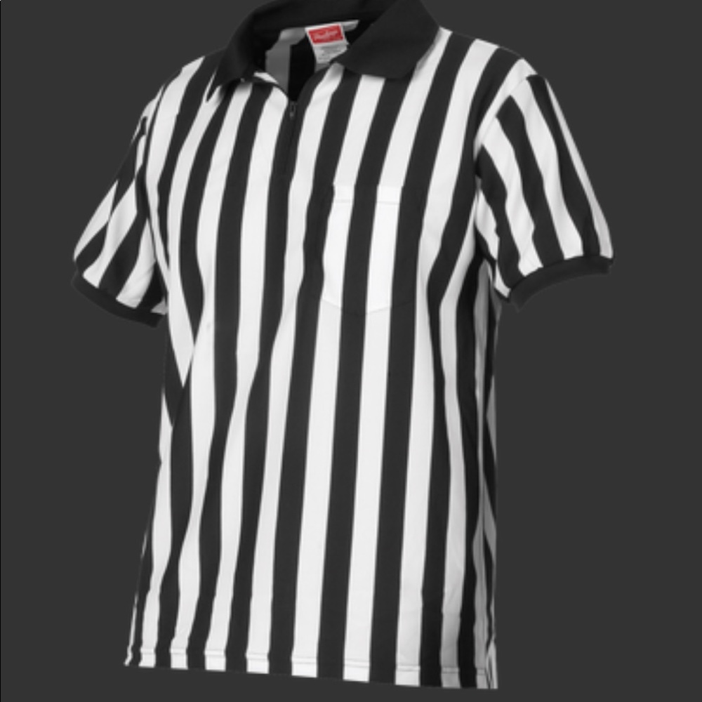 Super SOFT Rawlings Striped Referee Collared Shirt